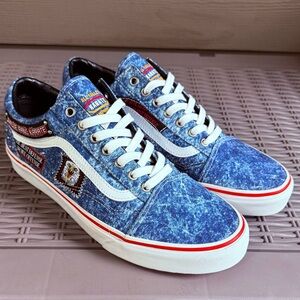 Mens Vans X Cobra Kai Old Skool “Eagle Fang” Karate Blue White Shoe US Size 10.5